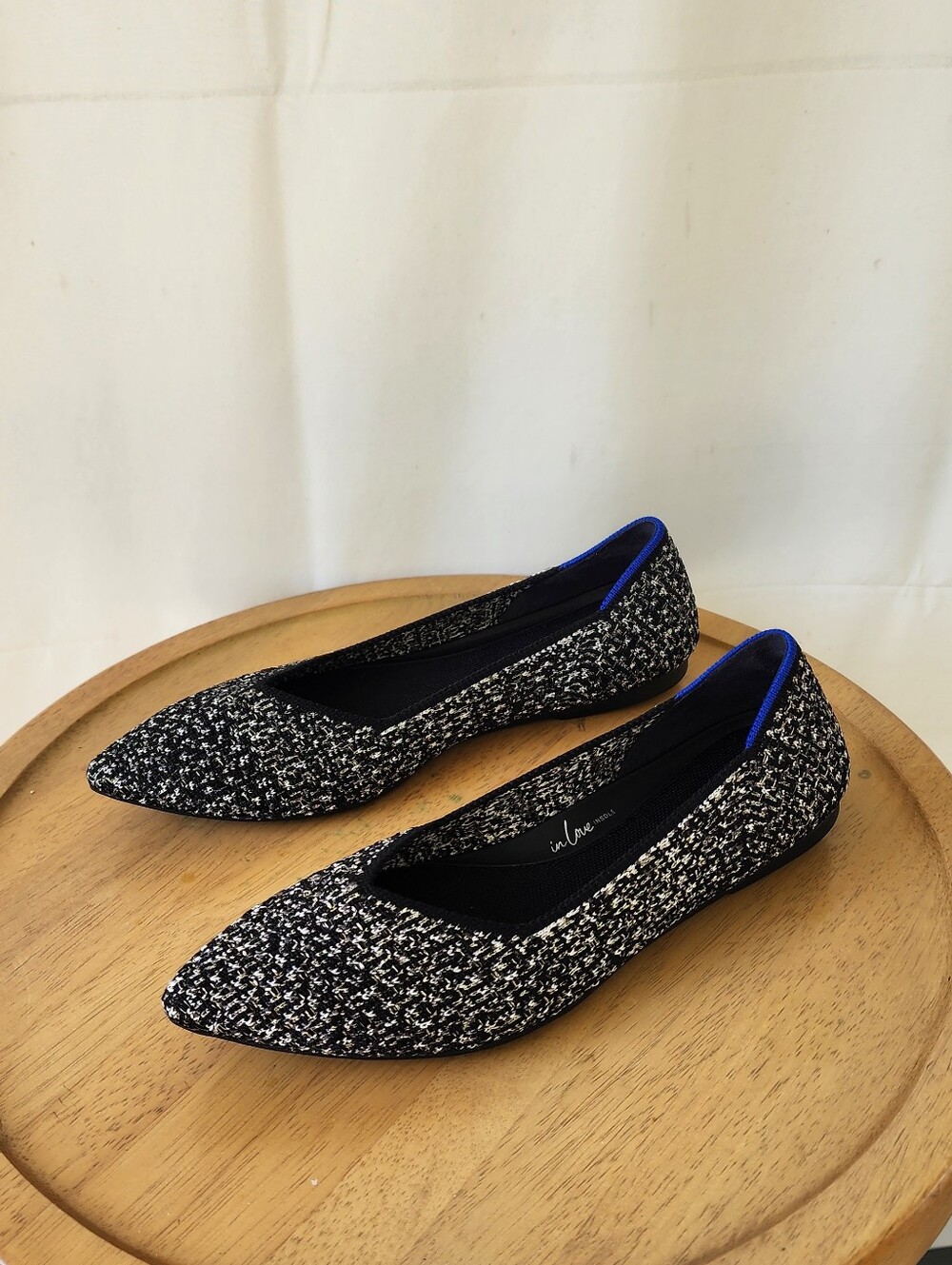 Rothty's Black & White Tweed Pointed Toe Flats